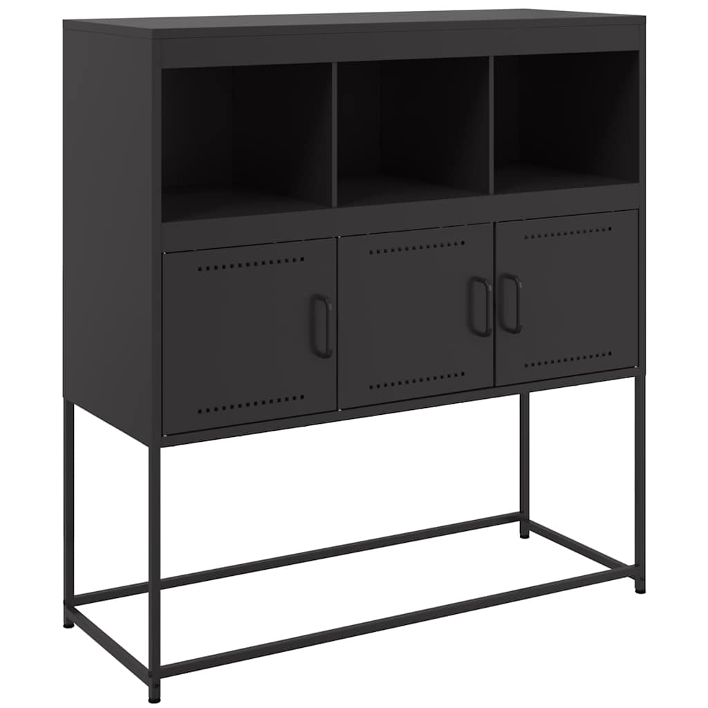 Dressoir 100,5x39x107 cm staal zwart is nu te koop bij PeponiXL, paradijselijk wonen!