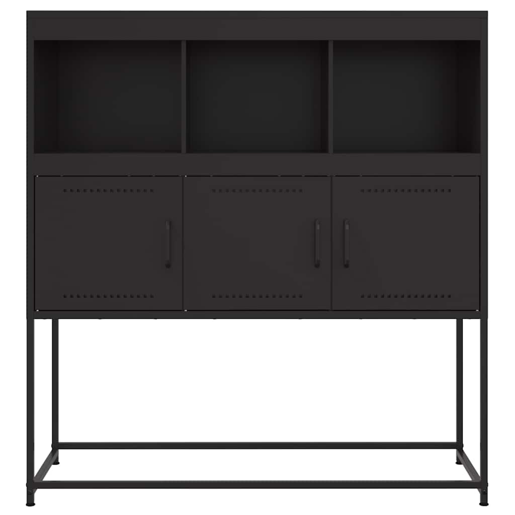 Dressoir 100,5x39x107 cm staal zwart is nu te koop bij PeponiXL, paradijselijk wonen!