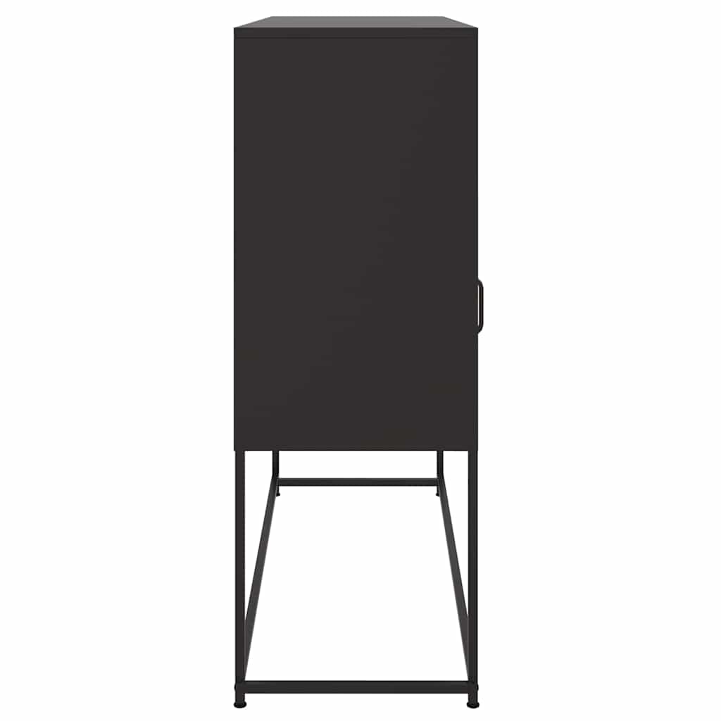 Dressoir 100,5x39x107 cm staal zwart is nu te koop bij PeponiXL, paradijselijk wonen!