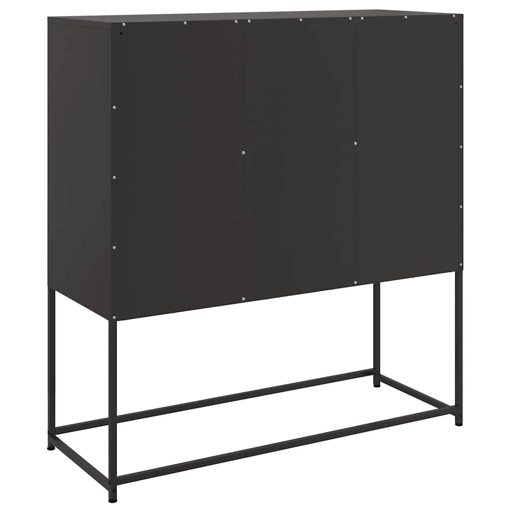 Dressoir 100,5x39x107 cm staal zwart is nu te koop bij PeponiXL, paradijselijk wonen!