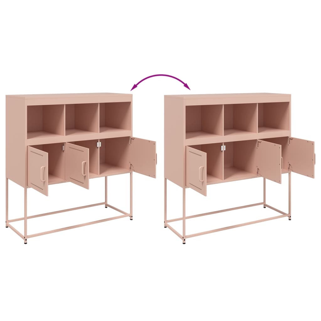 Dressoir 100,5x39x107 cm staal roze is nu te koop bij PeponiXL, paradijselijk wonen!