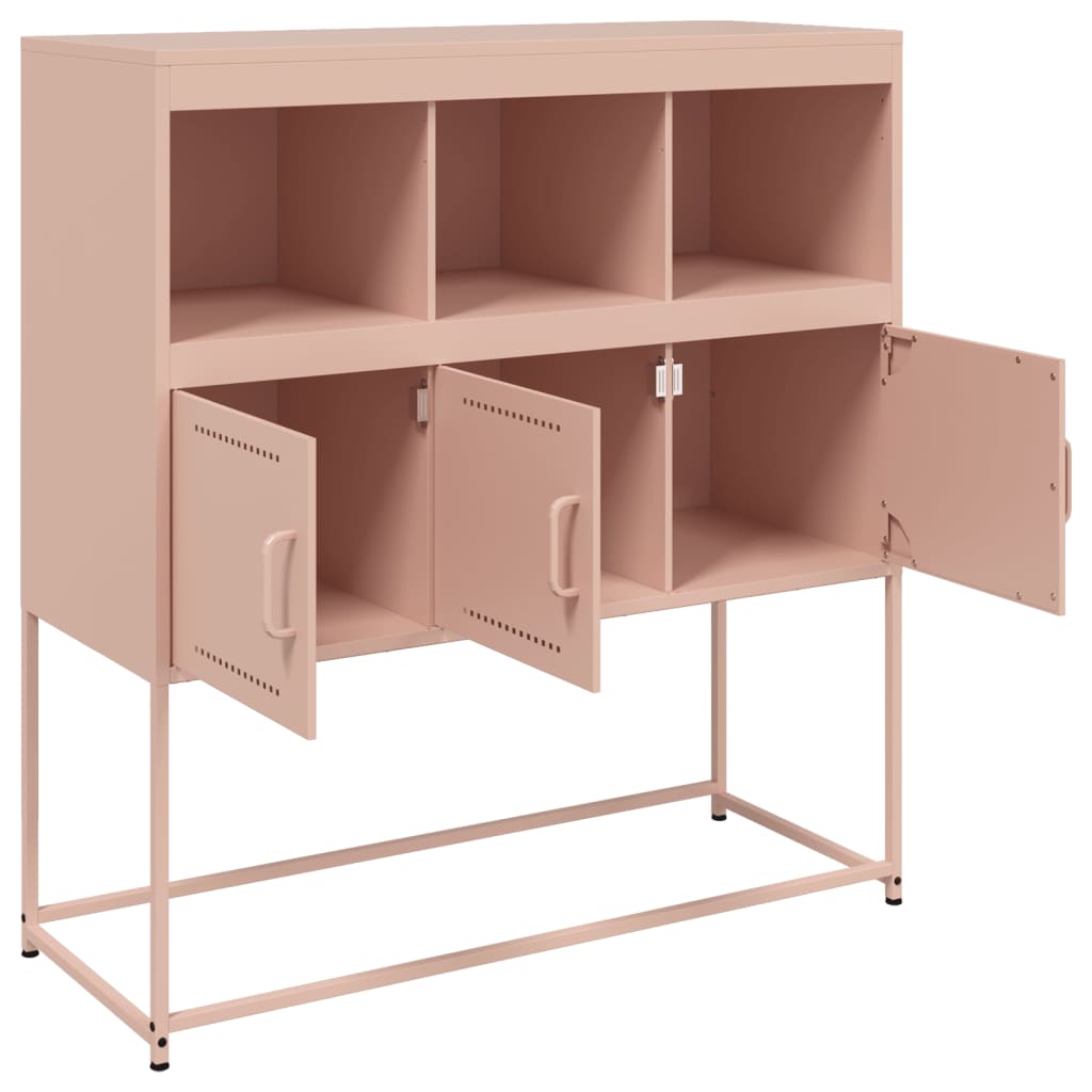 Dressoir 100,5x39x107 cm staal roze is nu te koop bij PeponiXL, paradijselijk wonen!