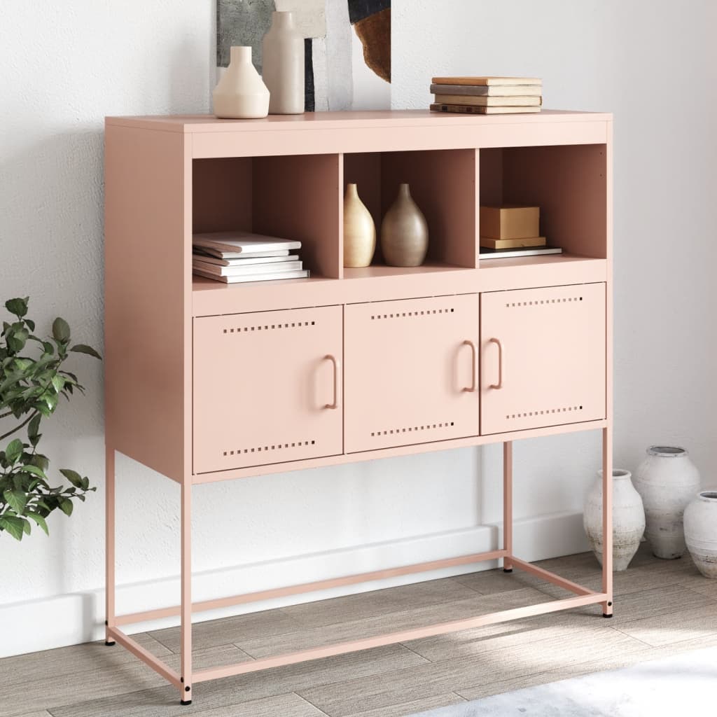 Dressoir 100,5x39x107 cm staal roze is nu te koop bij PeponiXL, paradijselijk wonen!