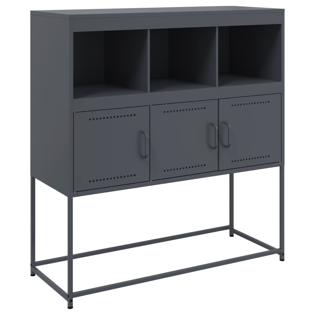 Dressoir 100,5x39x107 cm staal antracietkleurig is nu te koop bij PeponiXL, paradijselijk wonen!