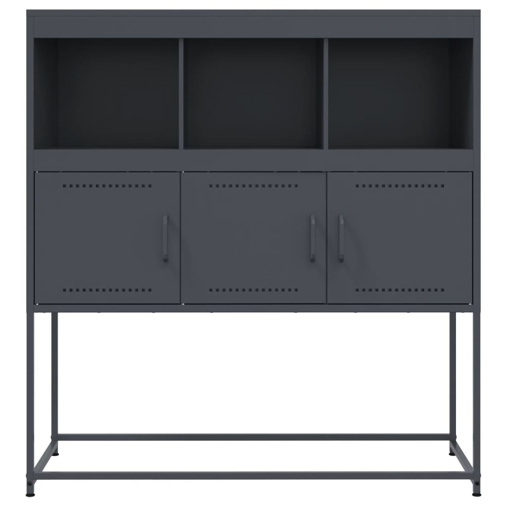 Dressoir 100,5x39x107 cm staal antracietkleurig is nu te koop bij PeponiXL, paradijselijk wonen!