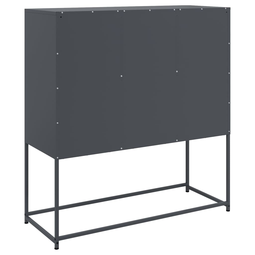 Dressoir 100,5x39x107 cm staal antracietkleurig is nu te koop bij PeponiXL, paradijselijk wonen!