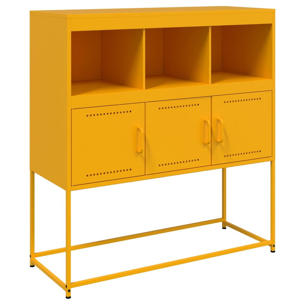 Dressoir 100,5x39x107 cm staal mosterdgeel is nu te koop bij PeponiXL, paradijselijk wonen!