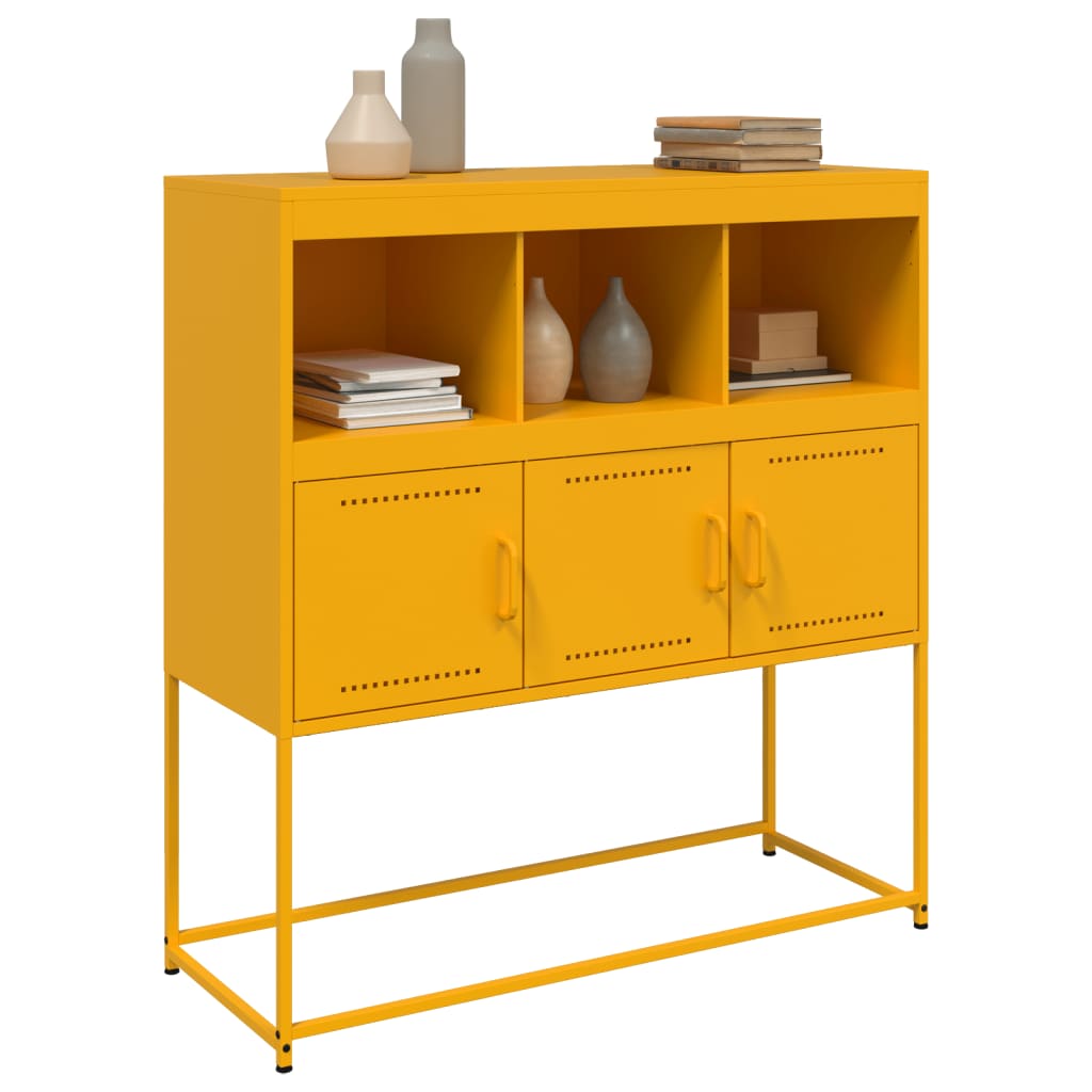 Dressoir 100,5x39x107 cm staal mosterdgeel is nu te koop bij PeponiXL, paradijselijk wonen!