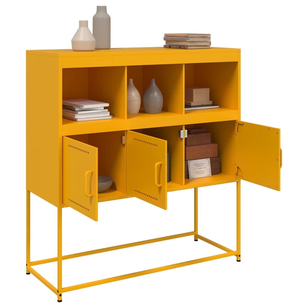 Dressoir 100,5x39x107 cm staal mosterdgeel is nu te koop bij PeponiXL, paradijselijk wonen!