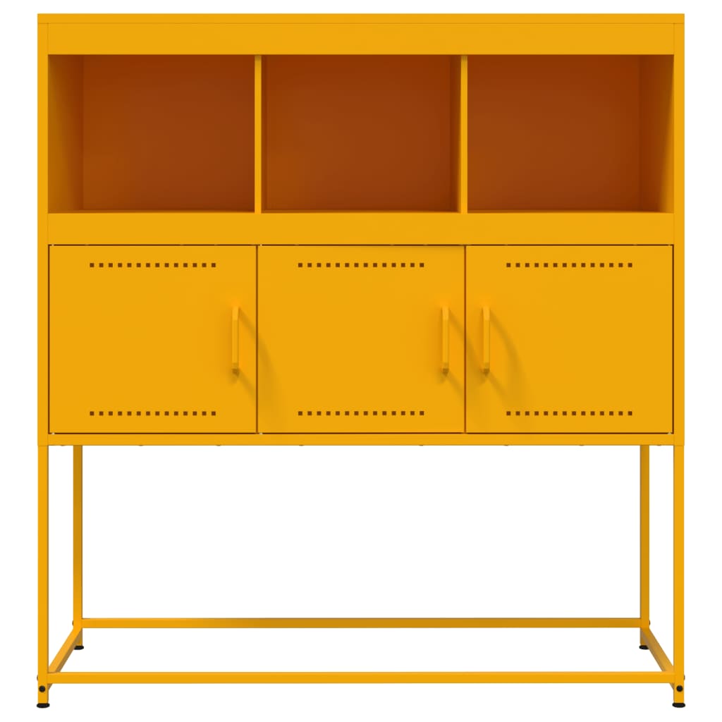 Dressoir 100,5x39x107 cm staal mosterdgeel is nu te koop bij PeponiXL, paradijselijk wonen!