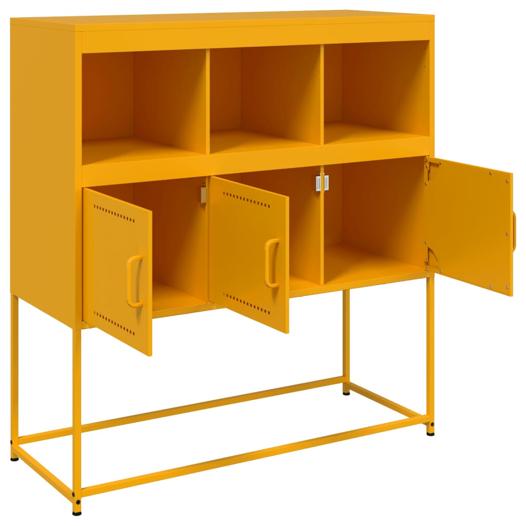 Dressoir 100,5x39x107 cm staal mosterdgeel is nu te koop bij PeponiXL, paradijselijk wonen!