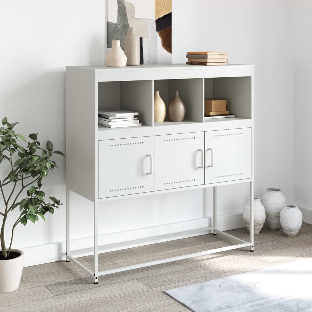 Dressoir 100,5x39x107 cm staal wit is nu te koop bij PeponiXL, paradijselijk wonen!
