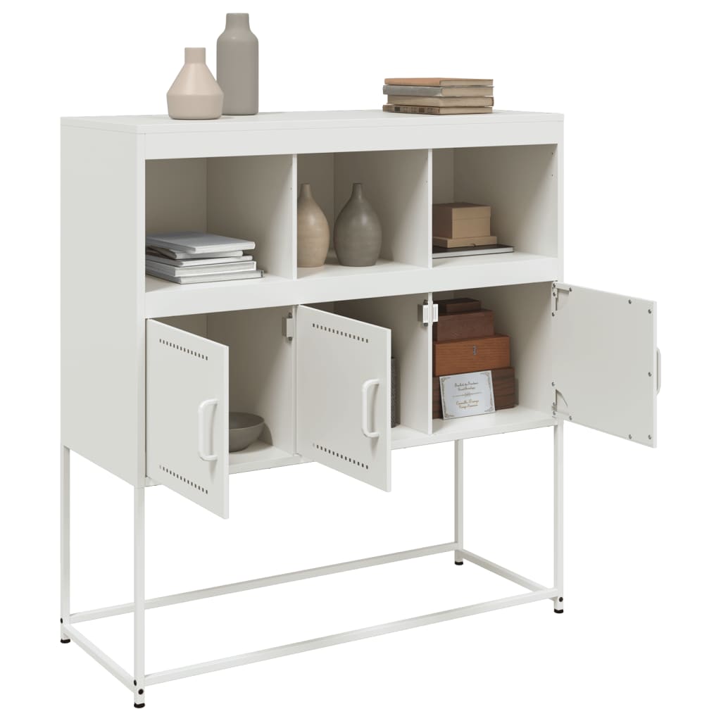 Dressoir 100,5x39x107 cm staal wit is nu te koop bij PeponiXL, paradijselijk wonen!