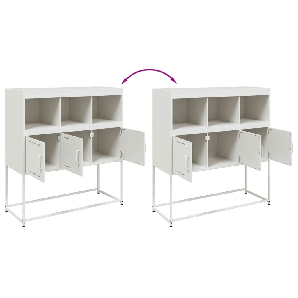 Dressoir 100,5x39x107 cm staal wit is nu te koop bij PeponiXL, paradijselijk wonen!