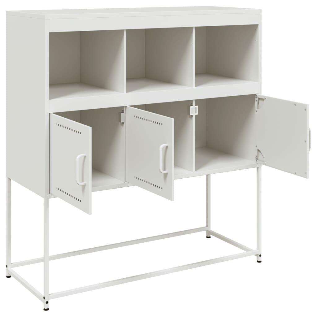 Dressoir 100,5x39x107 cm staal wit is nu te koop bij PeponiXL, paradijselijk wonen!