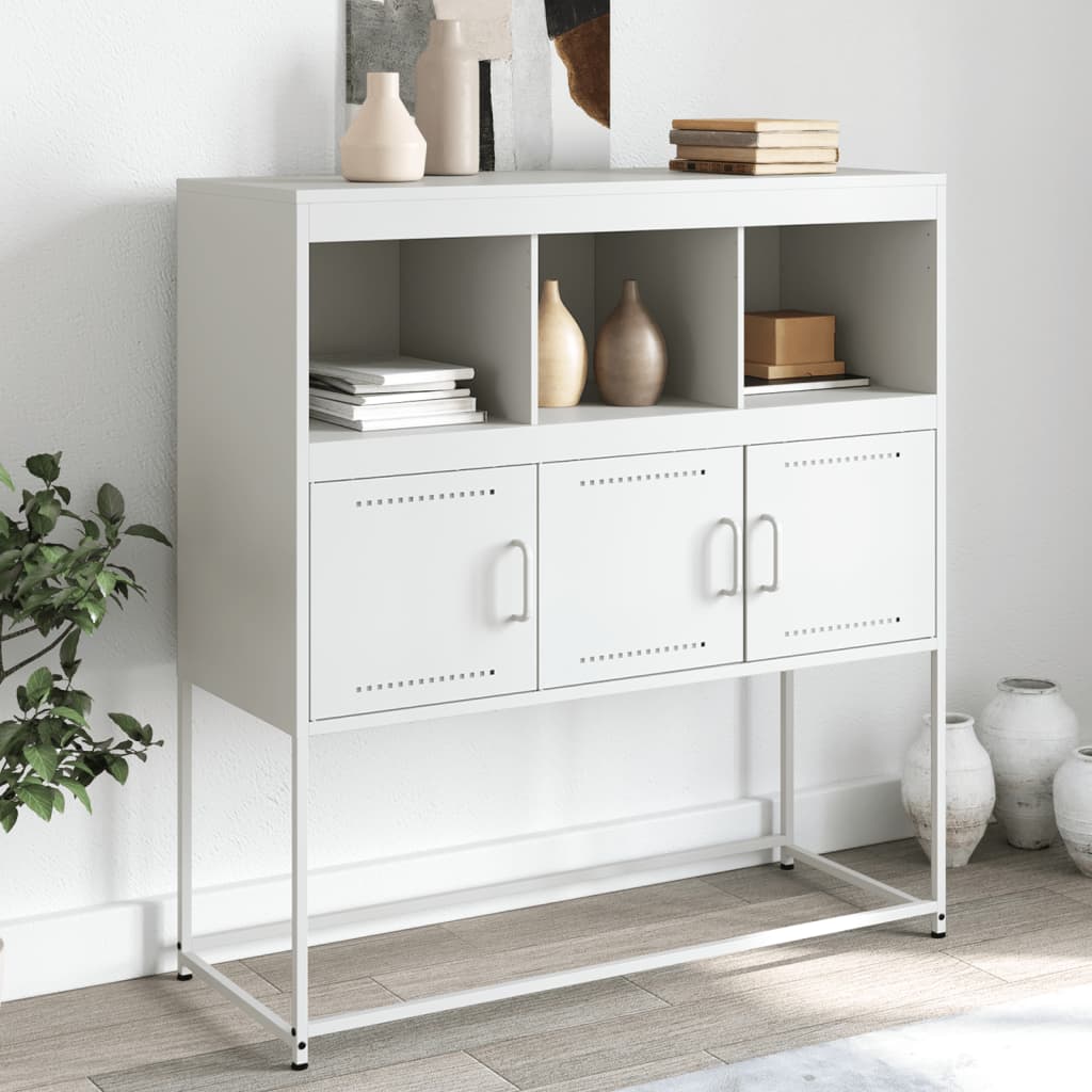 Dressoir 100,5x39x107 cm staal wit is nu te koop bij PeponiXL, paradijselijk wonen!