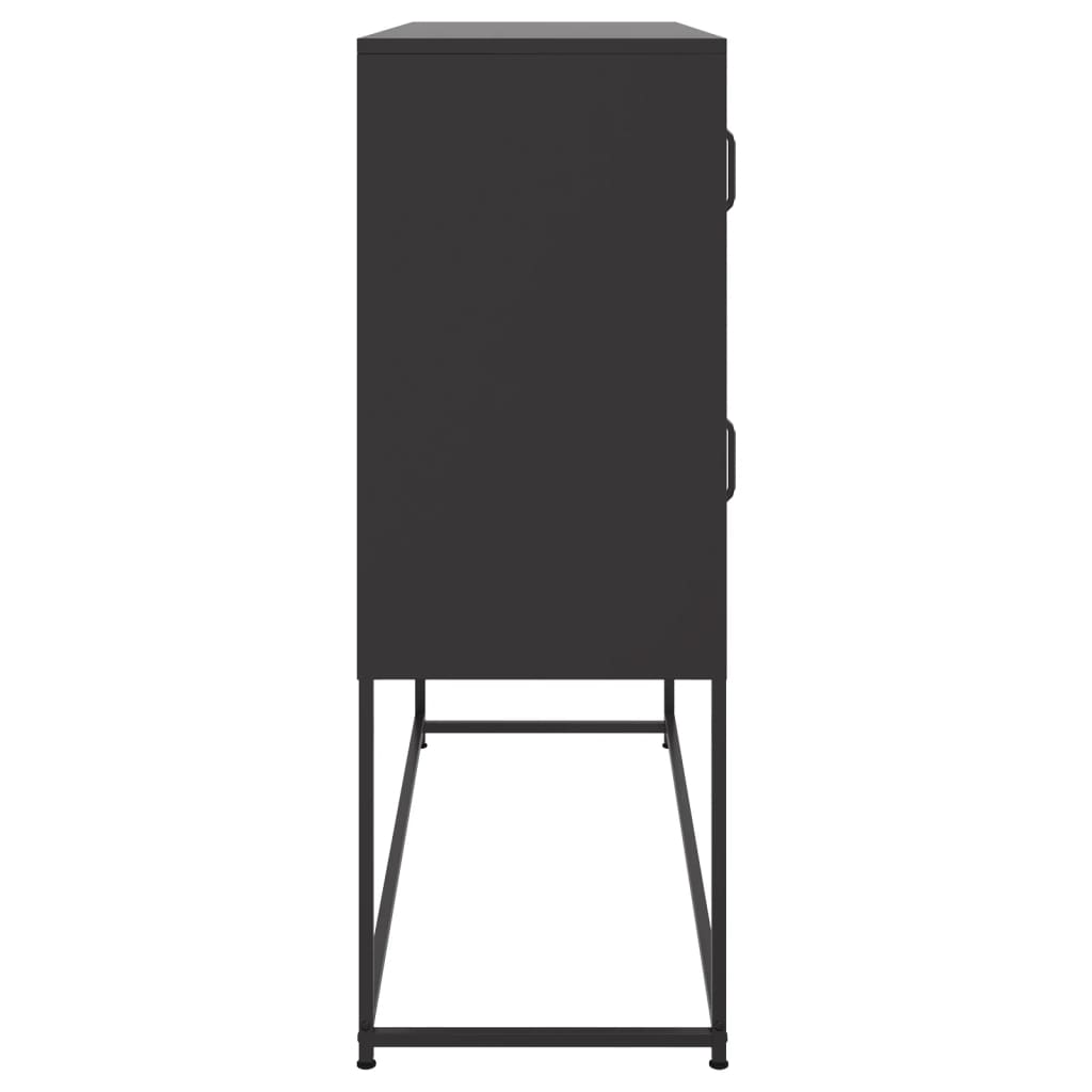 Dressoir 100,5x39x107 cm staal zwart is nu te koop bij PeponiXL, paradijselijk wonen!