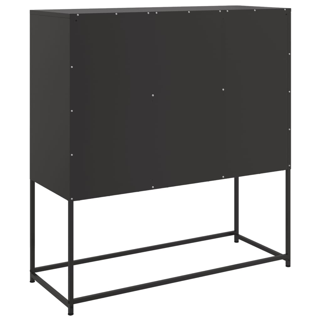 Dressoir 100,5x39x107 cm staal zwart is nu te koop bij PeponiXL, paradijselijk wonen!