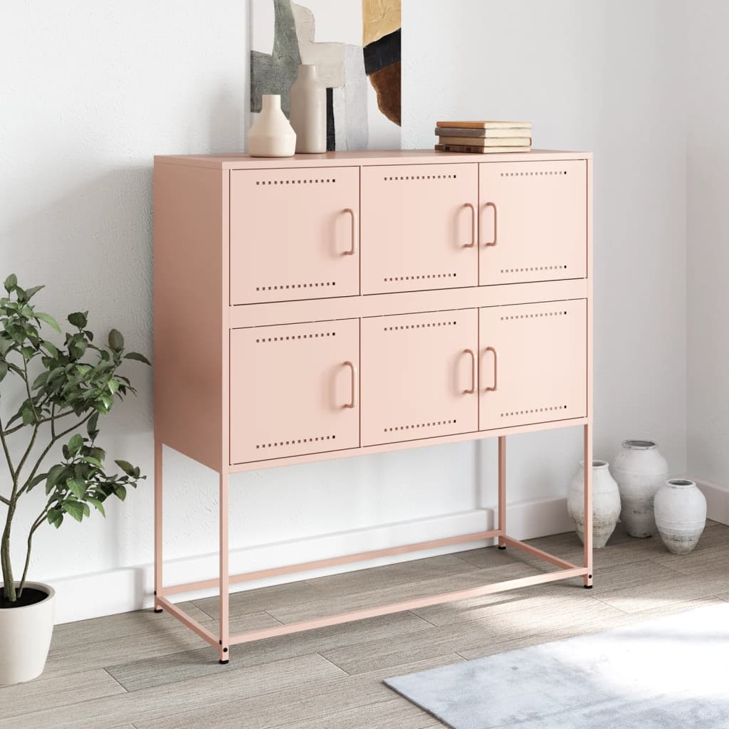Dressoir 100,5x39x107 cm staal roze is nu te koop bij PeponiXL, paradijselijk wonen!