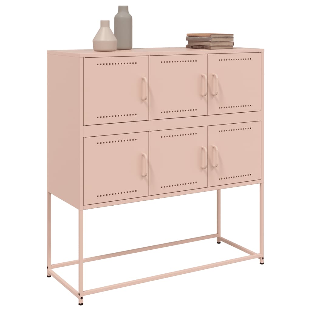 Dressoir 100,5x39x107 cm staal roze is nu te koop bij PeponiXL, paradijselijk wonen!