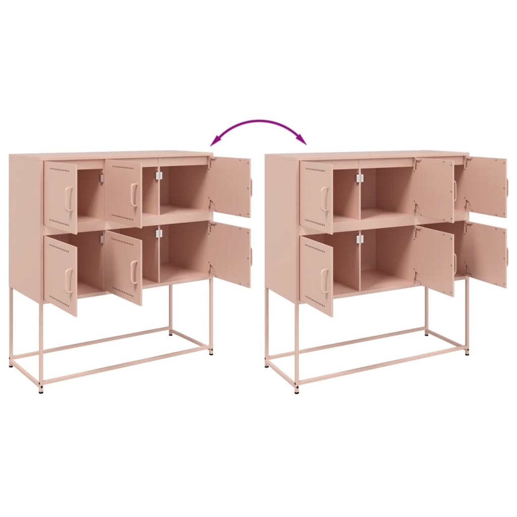 Dressoir 100,5x39x107 cm staal roze is nu te koop bij PeponiXL, paradijselijk wonen!