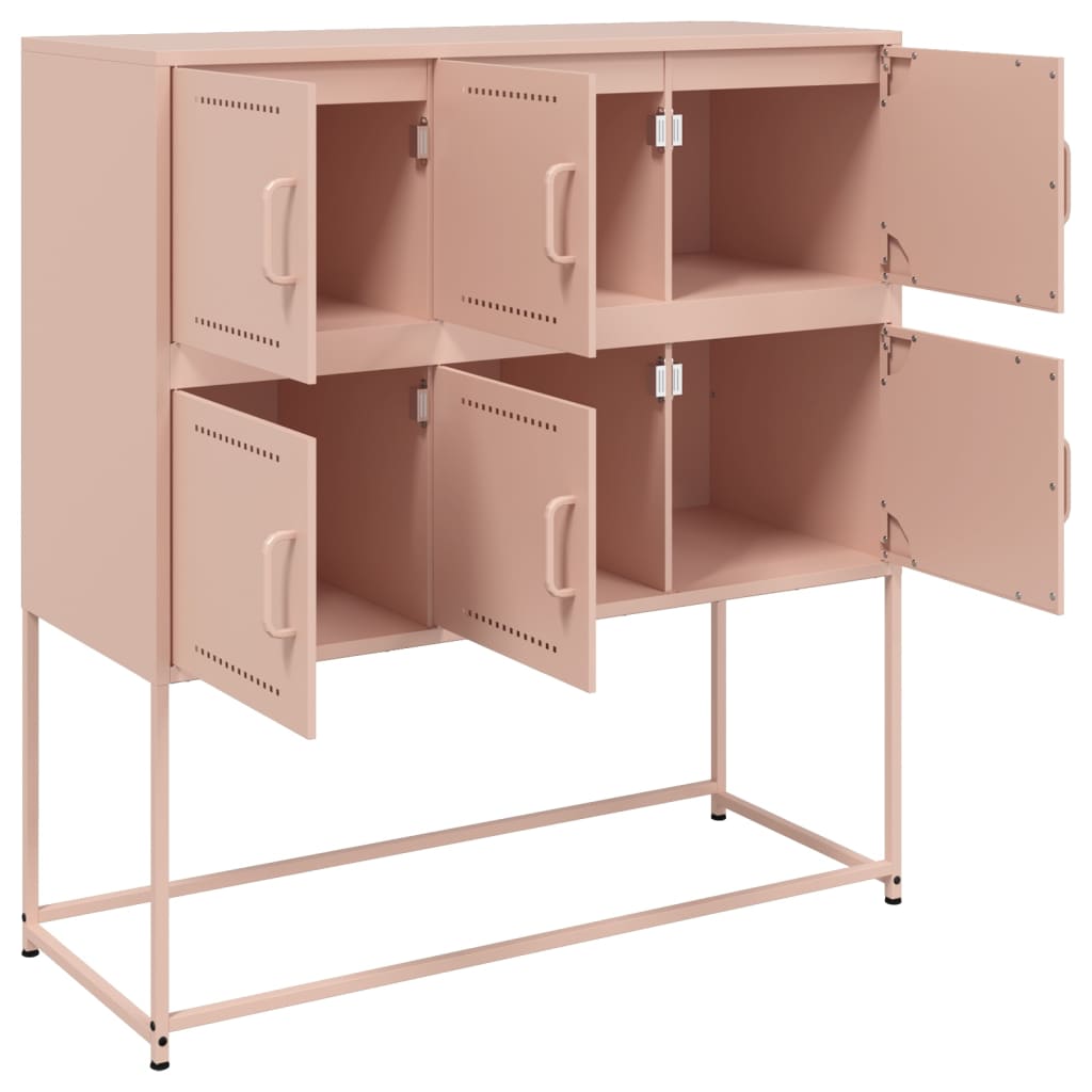 Dressoir 100,5x39x107 cm staal roze is nu te koop bij PeponiXL, paradijselijk wonen!