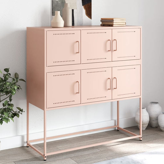 Dressoir 100,5x39x107 cm staal roze is nu te koop bij PeponiXL, paradijselijk wonen!