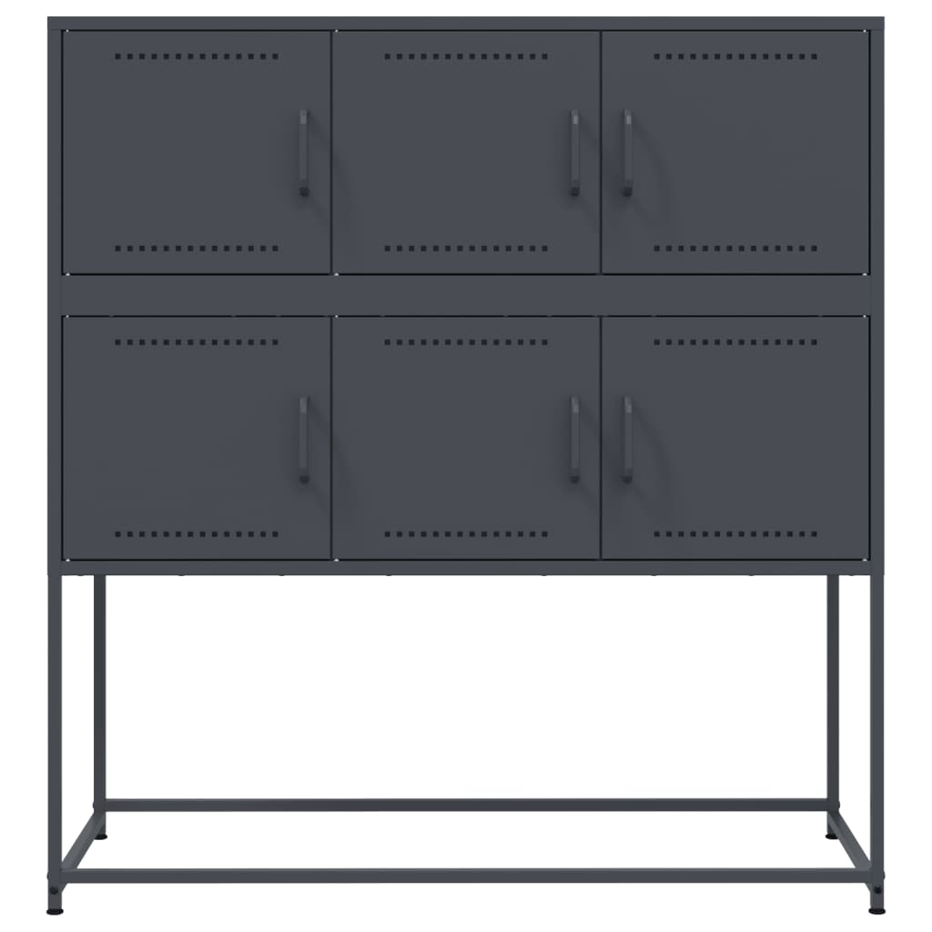 Dressoir 100,5x39x107 cm staal antracietkleurig is nu te koop bij PeponiXL, paradijselijk wonen!