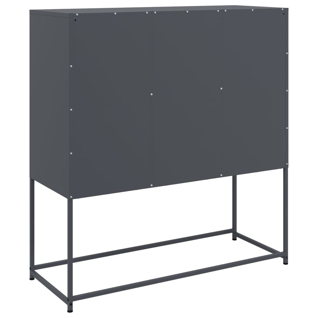 Dressoir 100,5x39x107 cm staal antracietkleurig is nu te koop bij PeponiXL, paradijselijk wonen!