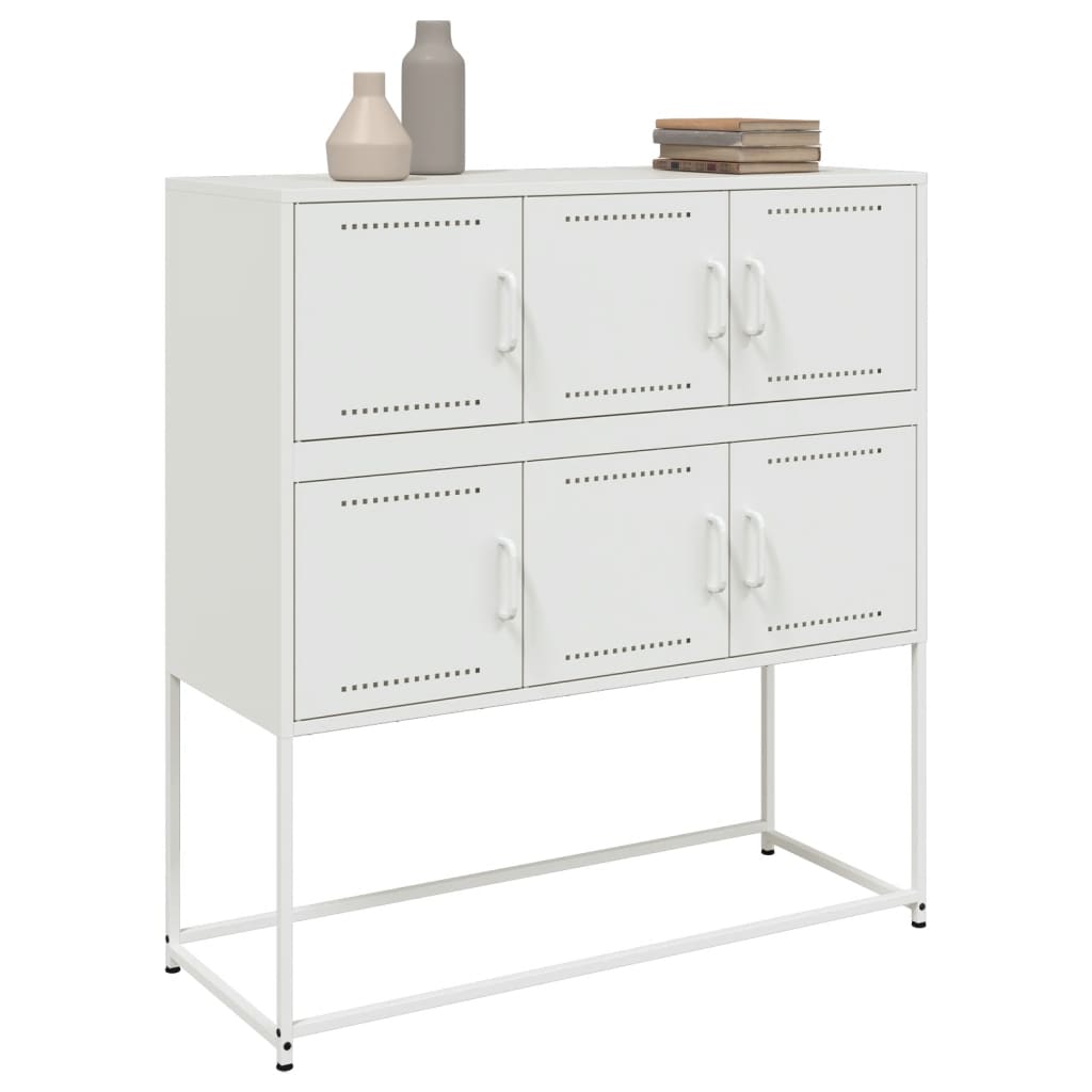 Dressoir 100,5x39x107 cm staal wit is nu te koop bij PeponiXL, paradijselijk wonen!