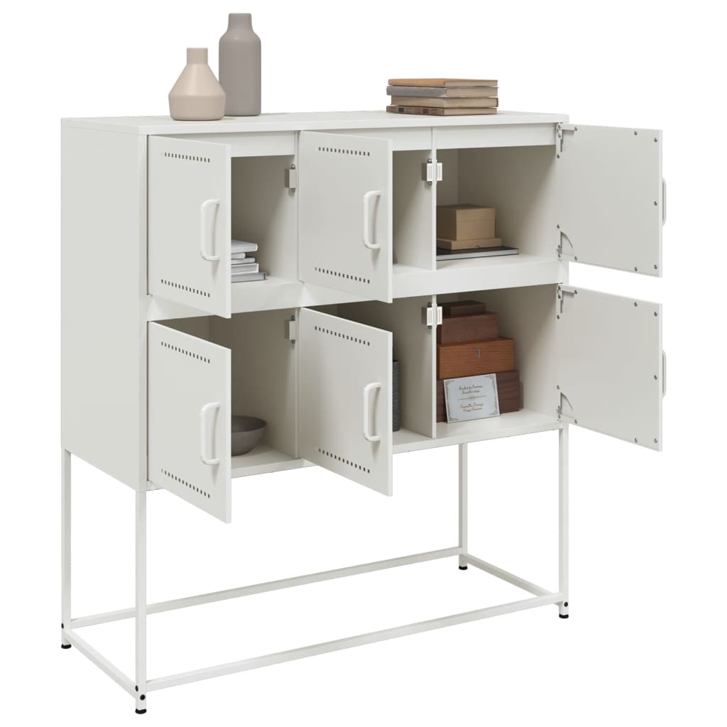 Dressoir 100,5x39x107 cm staal wit is nu te koop bij PeponiXL, paradijselijk wonen!