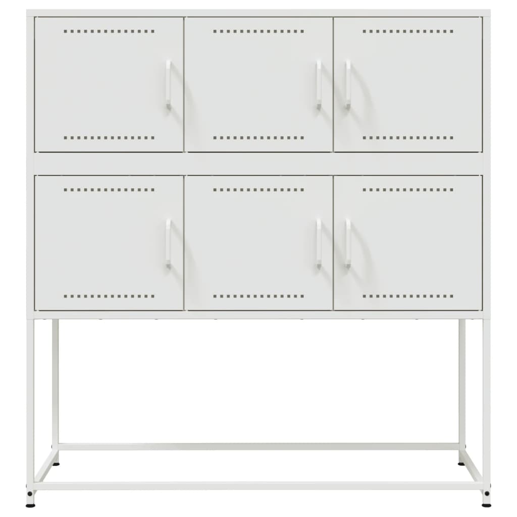 Dressoir 100,5x39x107 cm staal wit is nu te koop bij PeponiXL, paradijselijk wonen!