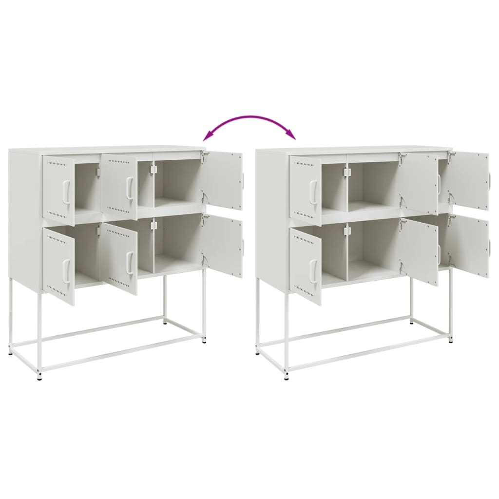 Dressoir 100,5x39x107 cm staal wit is nu te koop bij PeponiXL, paradijselijk wonen!