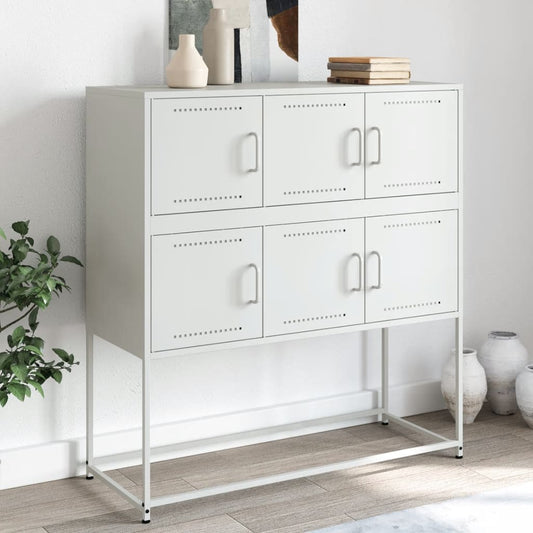 Dressoir 100,5x39x107 cm staal wit is nu te koop bij PeponiXL, paradijselijk wonen!