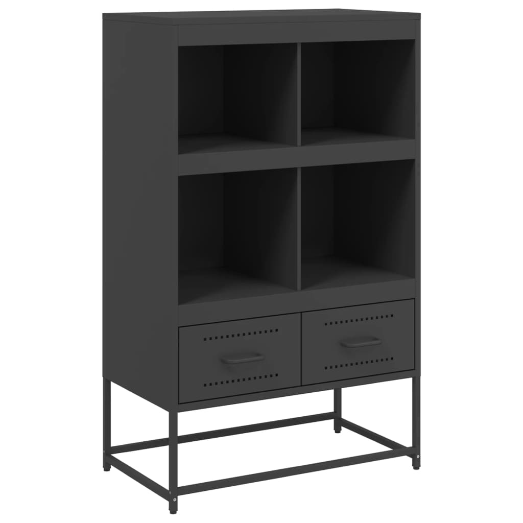 Hoge kast 68x39x111,5 cm staal zwart is nu te koop bij PeponiXL, paradijselijk wonen!