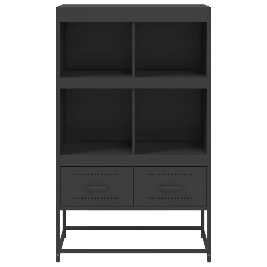 Hoge kast 68x39x111,5 cm staal zwart is nu te koop bij PeponiXL, paradijselijk wonen!