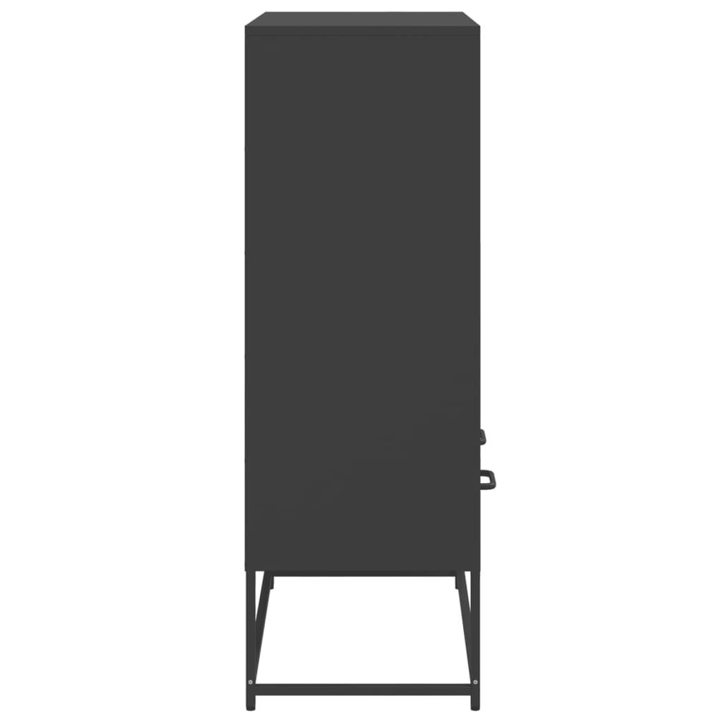 Hoge kast 68x39x111,5 cm staal zwart is nu te koop bij PeponiXL, paradijselijk wonen!