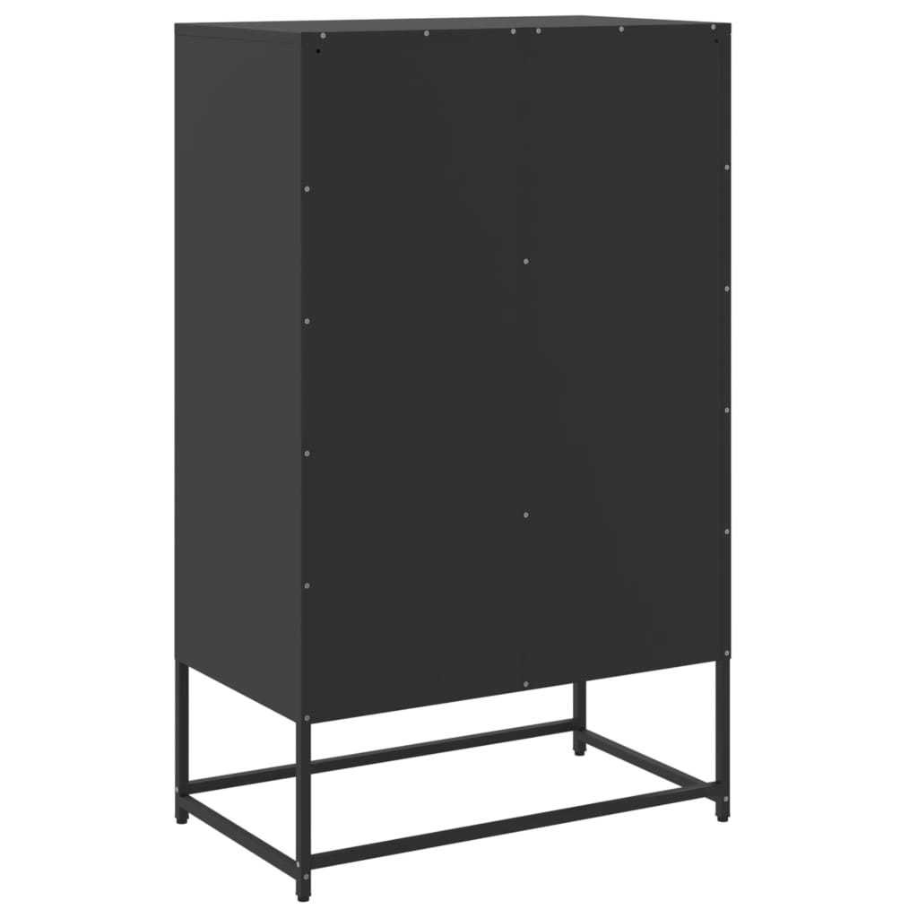 Hoge kast 68x39x111,5 cm staal zwart is nu te koop bij PeponiXL, paradijselijk wonen!
