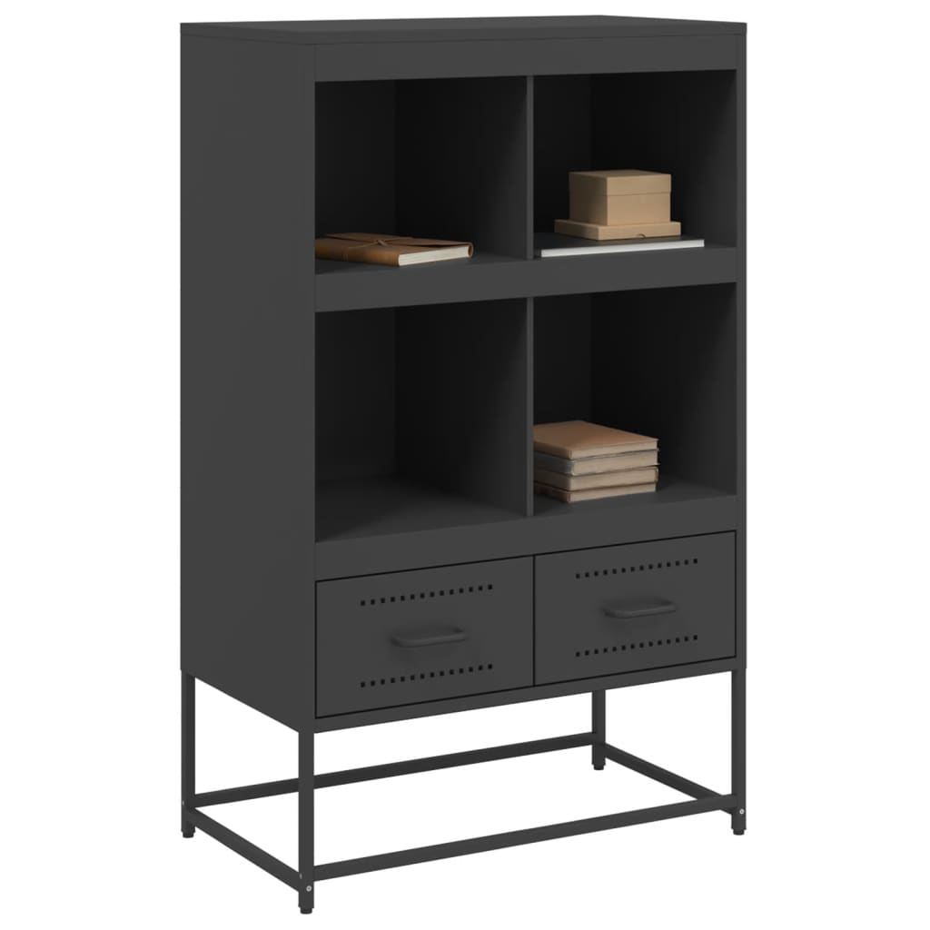 Hoge kast 68x39x111,5 cm staal zwart is nu te koop bij PeponiXL, paradijselijk wonen!