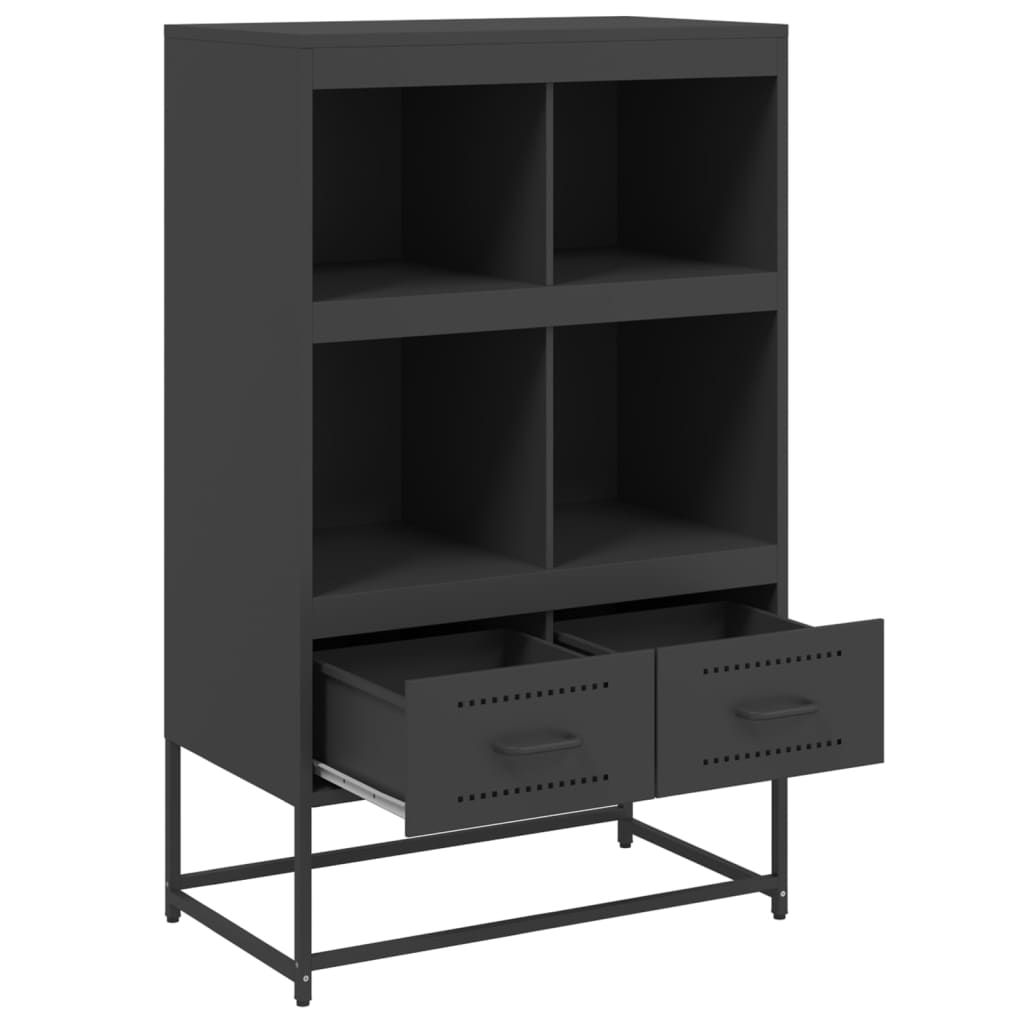 Hoge kast 68x39x111,5 cm staal zwart is nu te koop bij PeponiXL, paradijselijk wonen!