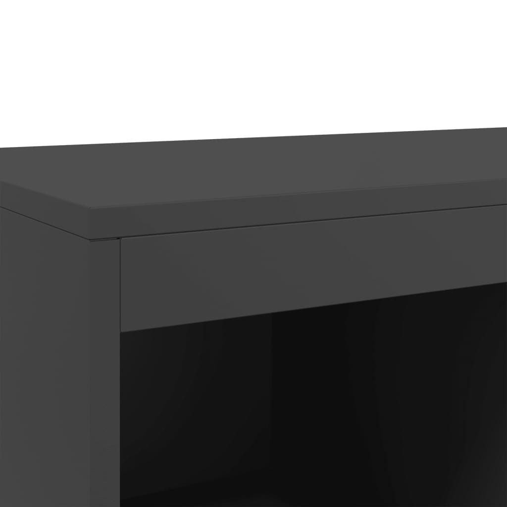 Hoge kast 68x39x111,5 cm staal zwart is nu te koop bij PeponiXL, paradijselijk wonen!