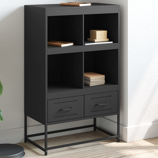 Hoge kast 68x39x111,5 cm staal zwart is nu te koop bij PeponiXL, paradijselijk wonen!