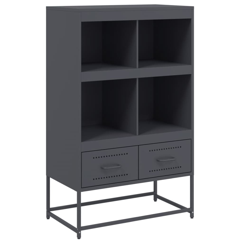 Hoge kast 68x39x111,5 cm staal antracietkleurig is nu te koop bij PeponiXL, paradijselijk wonen!