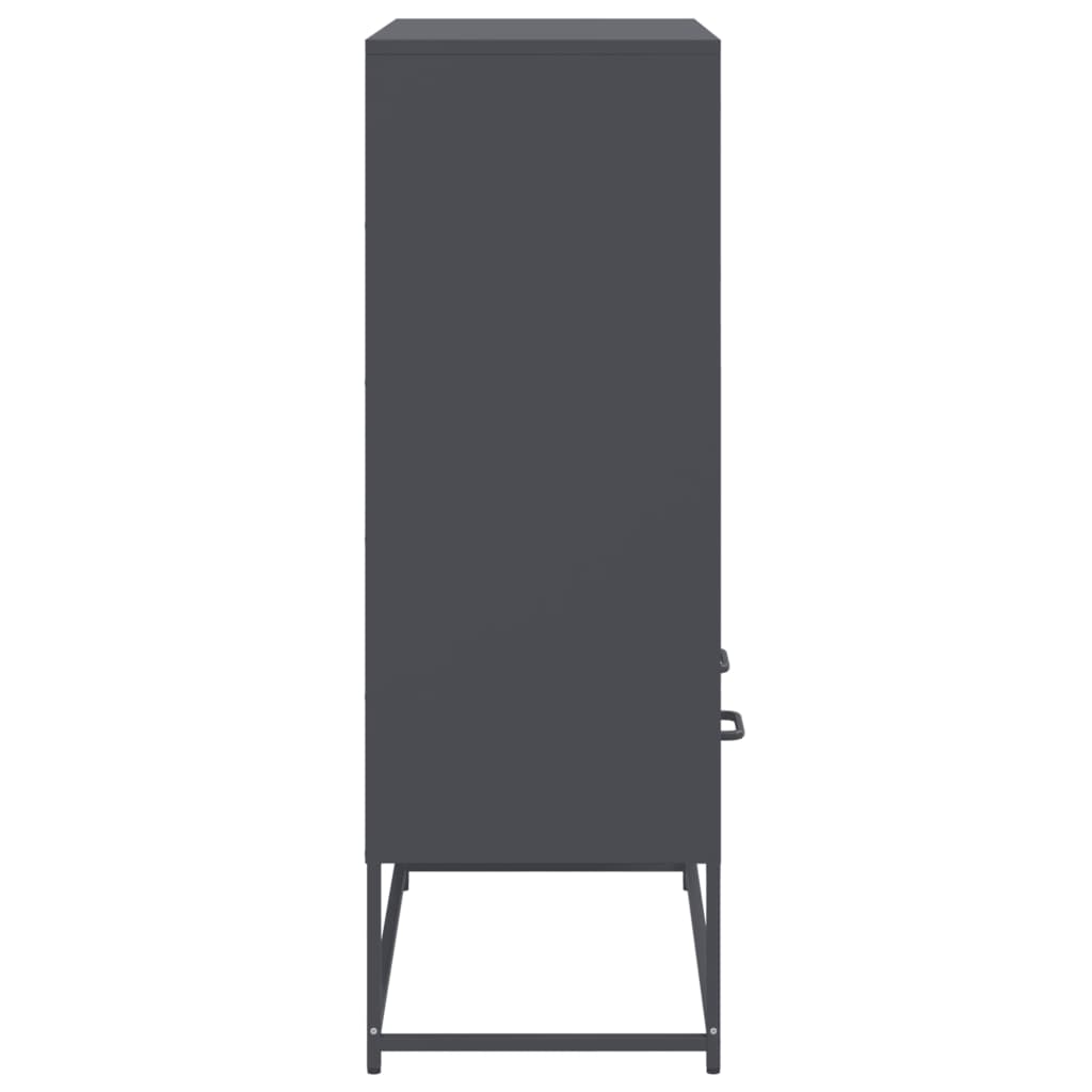 Hoge kast 68x39x111,5 cm staal antracietkleurig is nu te koop bij PeponiXL, paradijselijk wonen!