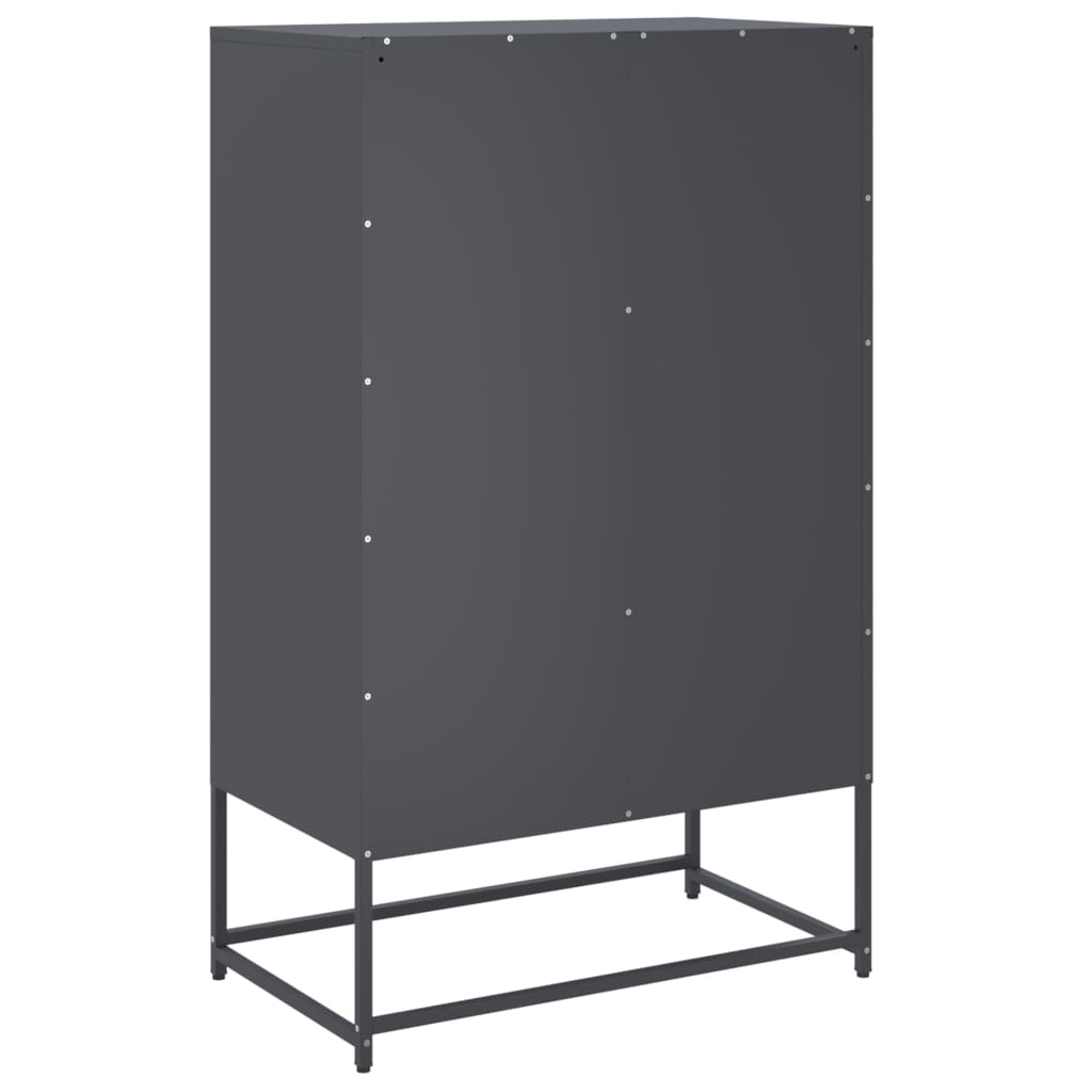 Hoge kast 68x39x111,5 cm staal antracietkleurig is nu te koop bij PeponiXL, paradijselijk wonen!