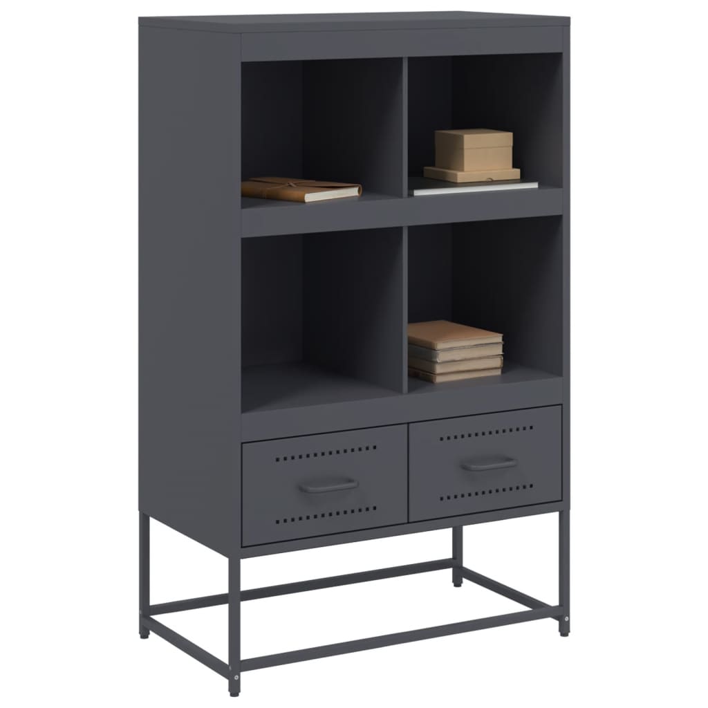 Hoge kast 68x39x111,5 cm staal antracietkleurig is nu te koop bij PeponiXL, paradijselijk wonen!