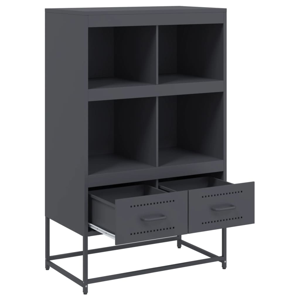 Hoge kast 68x39x111,5 cm staal antracietkleurig is nu te koop bij PeponiXL, paradijselijk wonen!