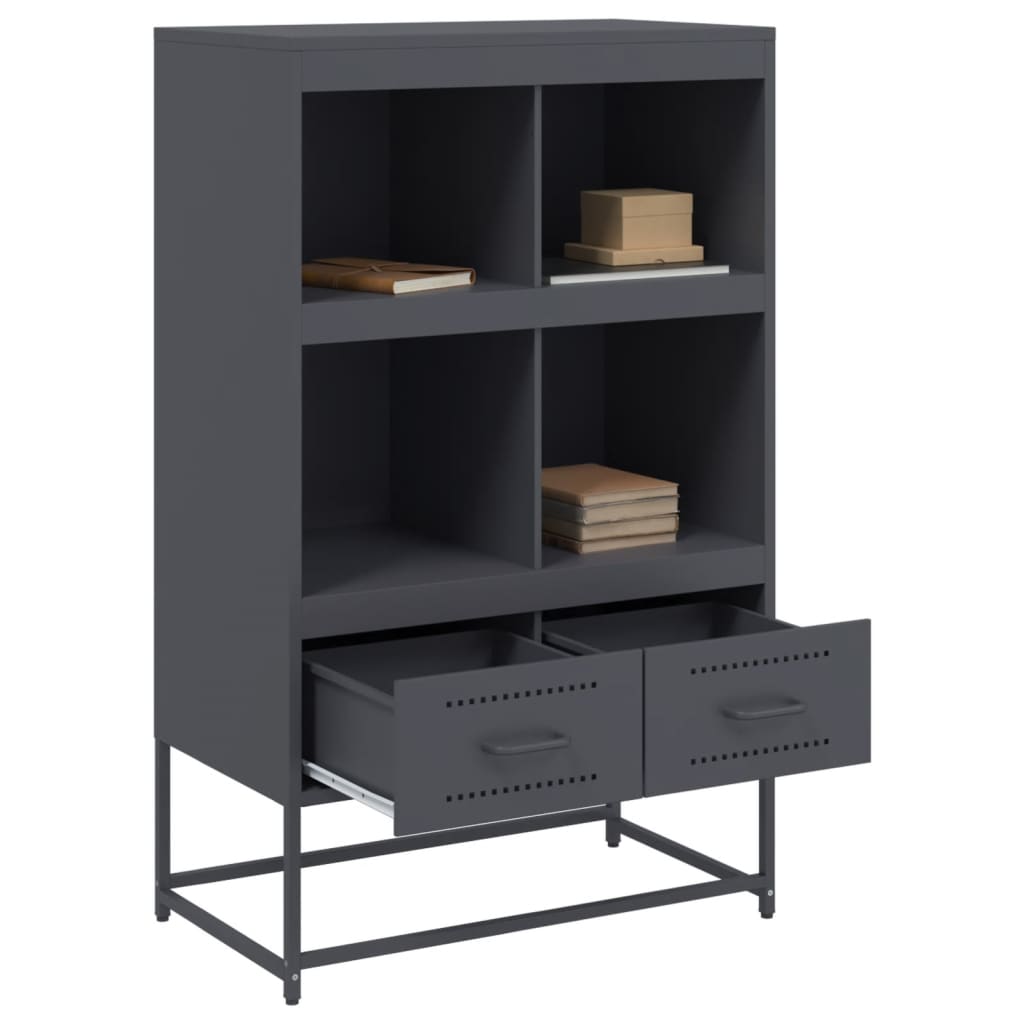 Hoge kast 68x39x111,5 cm staal antracietkleurig is nu te koop bij PeponiXL, paradijselijk wonen!