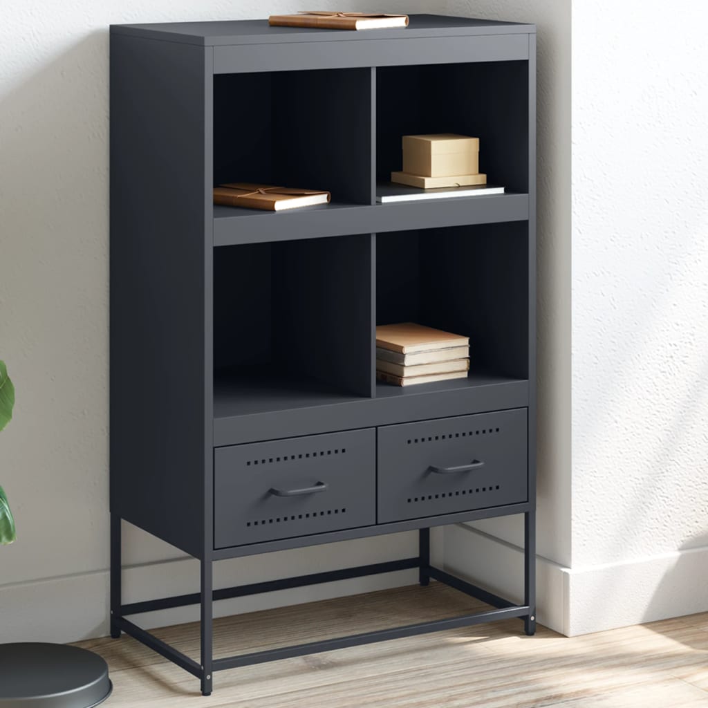 Hoge kast 68x39x111,5 cm staal antracietkleurig is nu te koop bij PeponiXL, paradijselijk wonen!