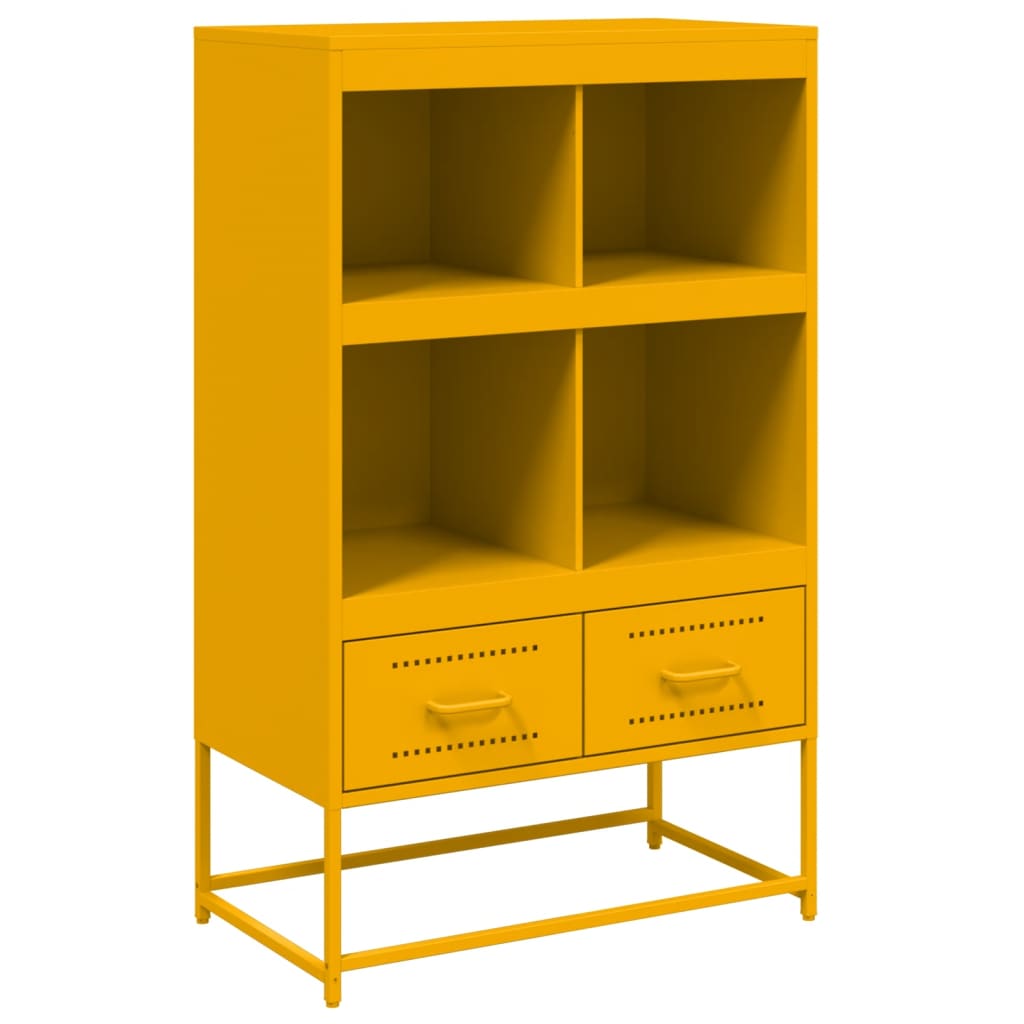 Hoge kast 68x39x111,5 cm staal mosterdgeel is nu te koop bij PeponiXL, paradijselijk wonen!